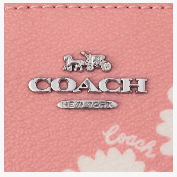Pink Coach Bi-Fold Wallet, Daisy Print bubblegum color - Picture 7 of 16